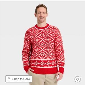 Men's Red fair isle sweater